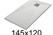 Receveur douche 145x120 cm, extra plat, recoupable, resine, VERONE 120x145