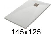 Receveur douche 145x125 cm, extra plat, recoupable, resine, VERONE 125x145