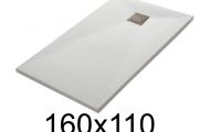 Receveur douche 160x110 cm, extra plat, recoupable, resine, VERONE 110x160
