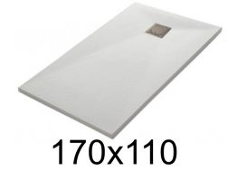 Receveur douche 170x110 cm, extra plat, recoupable, resine, VERONE 110x170