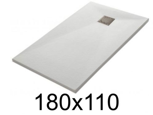 Receveur douche 180x110 cm, extra plat, recoupable, resine, VERONE 110x180