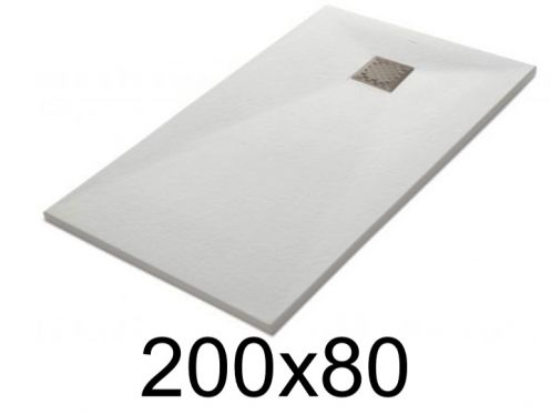 Receveur de douche 200x80 cm, resine, extra plat, recoupable, TECNIK 80x200