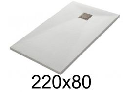 Receveur douche 220x80 cm, extra plat, recoupable, resine, VERONE 80x220