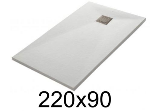 Receveur douche 220x90 cm, extra plat, recoupable, resine, VERONE 90x220