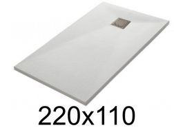 Receveur douche 220x110 cm, extra plat, recoupable, resine, VERONE 110x220