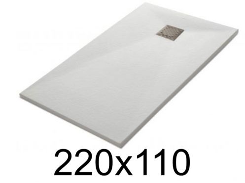Receveur douche 220x110 cm, extra plat, recoupable, resine, VERONE 110x220