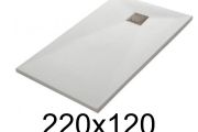 Receveur douche 220x120 cm, extra plat, recoupable, resine, VERONE 120x220