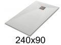 Receveur douche 240x90 cm, extra plat, recoupable, resine, VERONE 90x240