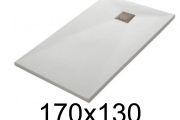 Brodzik pÅ‚aski 170x130 cm wykonany z Å¼ywicy mineralnej - LEEDS