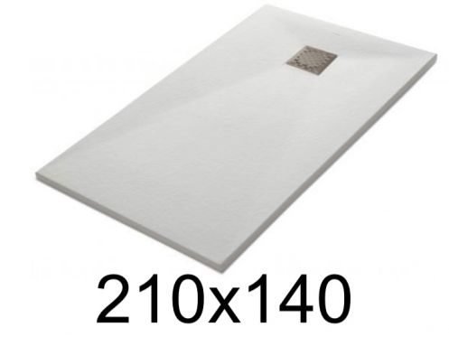 Douchebak plat 210x140 cm van minerale hars - LEEDS