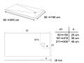 Receveur de douche 230x130 cm, finition lisse - LEEDS 130x230