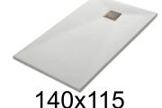 Receveur douche 140x115 cm, extra plat, recoupable, resine, VERONE 115x140