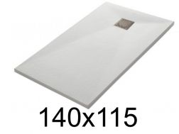 Receveur douche 140x115 cm, extra plat, recoupable, resine, VERONE 115x140