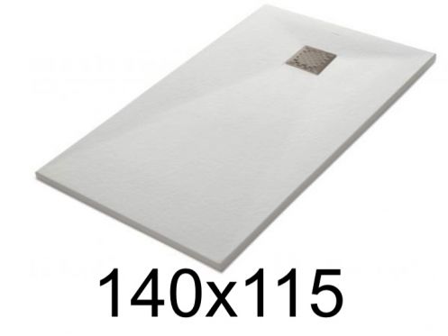 Receveur douche 140x115 cm, extra plat, recoupable, resine, VERONE 115x140