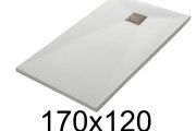 Receveur douche 170x120 cm, extra plat, recoupable, resine, VERONE 120x170