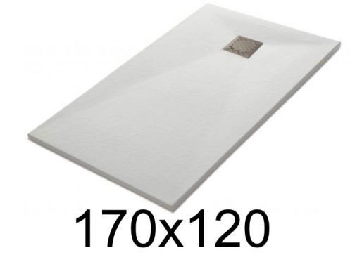 Receveur douche 170x120 cm, extra plat, recoupable, resine, VERONE 120x170