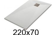 Receveur douche 220x70 cm, extra plat, recoupable, resine, VERONE 70x220