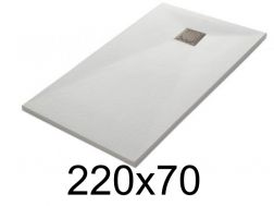 Receveur douche 220x70 cm, extra plat, recoupable, resine, VERONE 70x220