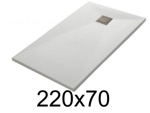 Receveur douche 220x70 cm, extra plat, recoupable, resine, VERONE 70x220