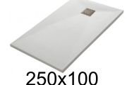 Receveur de douche 250x100 cm, finition lisse - LEEDS 100x250