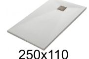 Receveur de douche 250x110 cm, finition lisse - LEEDS 110x250