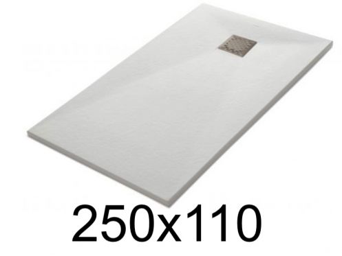 Receveur de douche 250x110 cm, finition lisse - LEEDS 110x250