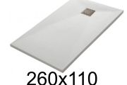 Receveur de douche 260x110 cm, finition lisse - LEEDS 110x260