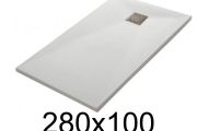 Receveur de douche 280x100 cm, finition lisse - LEEDS 100x280