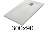 Douchebak plat 300x90 cm van minerale hars - LEEDS