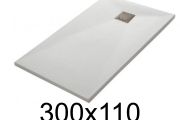 Receveur de douche 300x110 cm, finition lisse - LEEDS 110x300