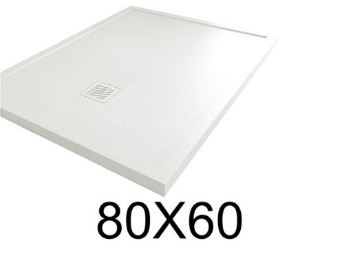 Douchebak met rand 60x80 cm Minerale hars MOMBACHO