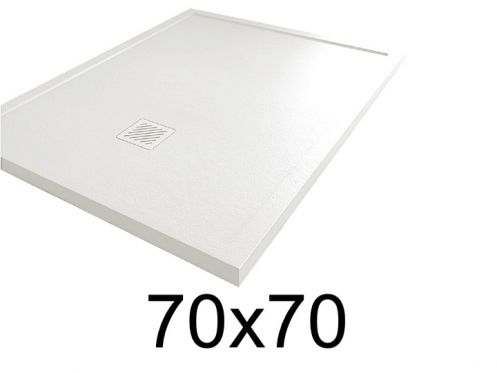 Receveur douche 70x70 cm, avec seuil de douche anti-debordement, MOMBACHO