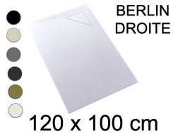 Receveur de douche, 120x100 cm, evacuation angle droit - BERLIN DROITE 100x120