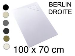 Receveur de douche, 100x70 cm, evacuation angle droit - BERLIN DROITE 70x100