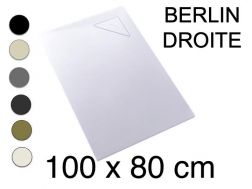 Receveur de douche, 100x80 cm, evacuation angle droit - BERLIN DROITE 80x100