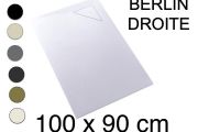  Receveur de douche, 100x90 cm, evacuation angle droit - BERLIN DROITE 90x100