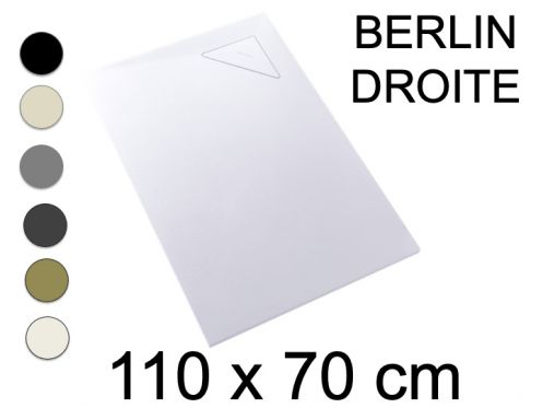 Receveur de douche, 110x70 cm, evacuation angle droit - BERLIN DROITE 70x110