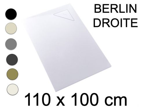 Receveur de douche, 110x100 cm, evacuation angle droit - BERLIN DROITE 100x110