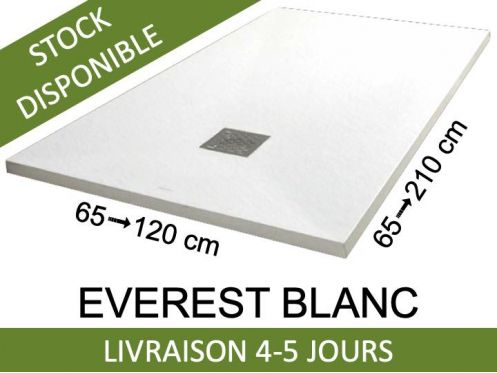 Receveur de douche, 100 cm, resine Acrystone - EVEREST Blanc