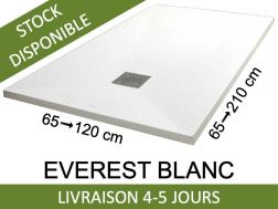 Receveur de douche, 110 cm, resine Acrystone - EVEREST Blanc
