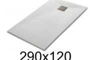 Douchebak plat 290x120 cm van minerale hars - LEEDS