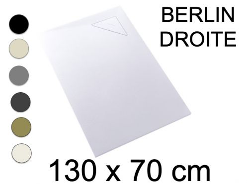 Receveur de douche, 130x70 cm, evacuation angle droit - BERLIN DROITE 70x130