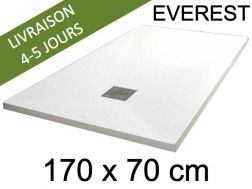 Receveur de douche, 170x70 cm, extra plat, resine Acrystone EVEREST Blanc 70x170