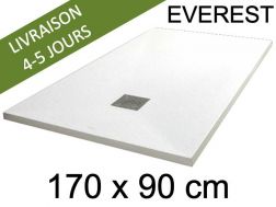 Receveur de douche, 170x90 cm, extra plat, resine Acrystone EVEREST Blanc 90x170