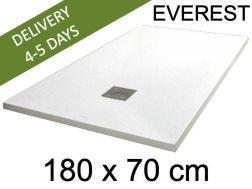 Brusebadsbakke, 180x70 cm, ekstra flad, Acrystone resin - EVEREST hvid 70x180