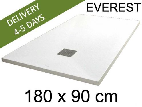 Brodzik prysznicowy, 180x90 cm, bardzo płaski, żywica Acrystone - EVEREST biały 90x180