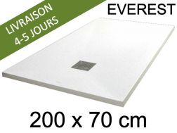 Receveur de douche, 200x70 cm, extra plat, resine Acrystone EVEREST Blanc 70x200