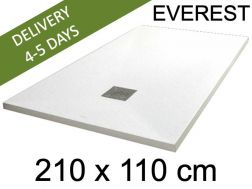 Brodzik prysznicowy, 210x110 cm, bardzo pÅ‚aski, Å¼ywica Acrystone - EVEREST biaÅ‚y 110x210