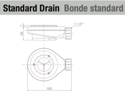 Receveur de douche, 150x70 cm, evacuation angle - BERLIN 70x150
