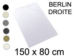 Receveur de douche, 150x80 cm, evacuation angle droit - BERLIN DROITE 80x150